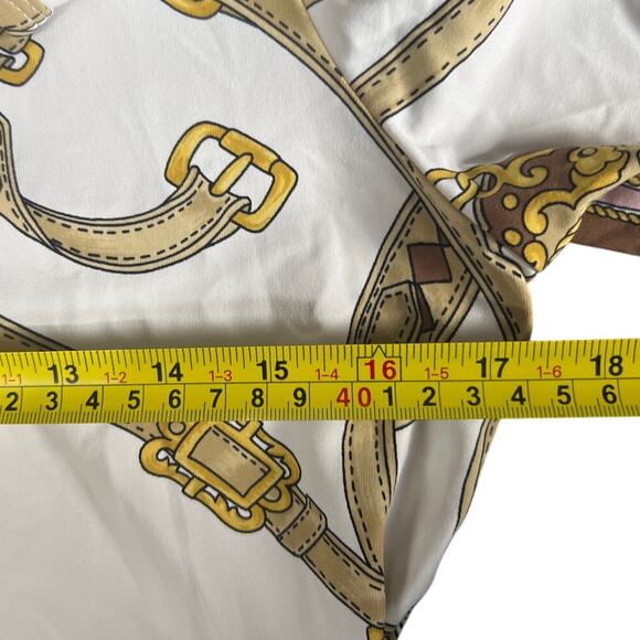 J. McLaughlin Signature Top Cream/Brown Westminster Women Size S - Picture 7 of 7